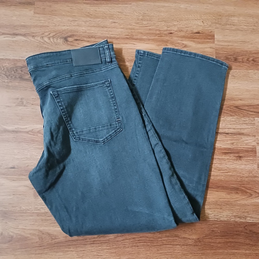 Hugo Boss Maine Regular Fit Mens Jeans Dark Wash Blue 40x32 Stretch Denim